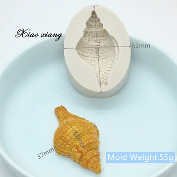 3D Conch Silikoon Kook Vormidesse Küpsetamiseks Fondant Cupcake Saia Kook Kaunistus, Küpsetamine, Tööriistad Conch Käsitsi valmistatud Seep Hallituse M1355