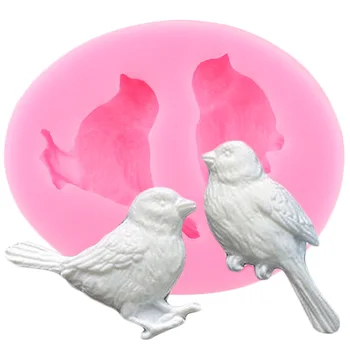 3D Linnud Silikoon Hallituse DIY Cupcake Torukübar Fondant Kook Dekoreerimiseks Vahendid Seep Vaik Candy Savi Hallituse Šokolaadi Gumpaste Hallitusseened
