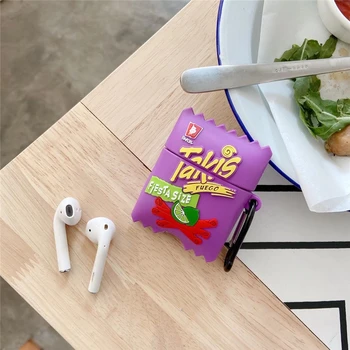 3D sweetmeat mahla kartulikrõpsud silikooni Puhul Apple Airpods pro kate Õhu kaunad 2 1 Juhtmevaba laadimise Cartoon pehme Kate