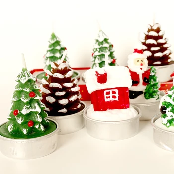 3tk/Set Jõulud Küünlaid Xmas Kodu Poole Dekoratiivsed Creative Christmas Tree Paraffin Küünal 2020 Küünal Jõulud Kaunistused
