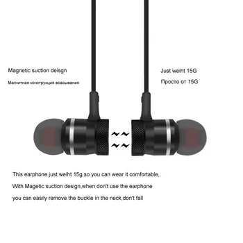 5.0 Bluetooth Kõrvaklapid Sport Kaelus Magnet-Traadita kõrvaklapid Stereo Earbuds Metal Kõrvaklapid Koos Mic Kõik Telefonid