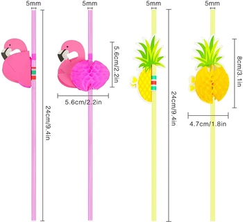 50tk Plastikust Starws Flamingo Ananassi Joomine Toruga Kokteil Toruga Hawaii Troopiline Sünnipäeva Kaunistamiseks Pulmad Pakkumise