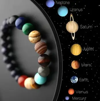 5tk/palju Hulgi-Kaheksa Planeeti Looduslikust Kivist Käevõru Universumi Jooga Galaxy päikesesüsteemi Helmed Käevõrud Meeste, Naiste Ehted