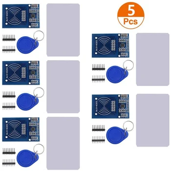 5tk RFID Komplekt Mifare RC522 RFID Lugeja Moodul S50 Valge Kaardi ja võtmehoidja jaoks Arduino Vaarika Pi