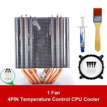 6 Heat Pipes CPU Cooler 4 Pin PWM RGB PC vaikne Intel LGA 2011 775 1200 1150 1151 1155 AMD AM3 AM4 90mm CPU Jahutus Ventilaator