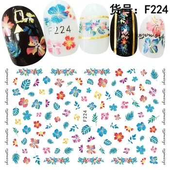 6 lehtede ilu liim nail art kaunistused kleebised akrüül maniküür lill kleebised küüned aksessuaarid F221226