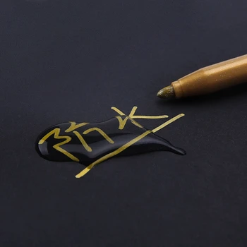 6Pc Kuld, Hõbe Epoksüvaik-Joonistamine Pen Kuld Leafing Punkti Pliiats Sm Akrüülvärv Rõhutab Metallik veekindlat Markerit
