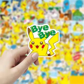 80PCS veekindel cartoon laste Pokemon mänguasi Pikachu kleebis roller bike mobiiltelefoni, sülearvuti reisikott naljakas graffiti