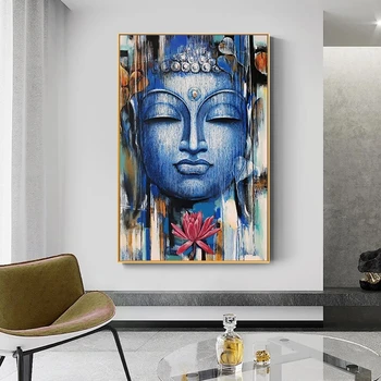 Abstraktne Budismi Plakatid ja Pildid Seina Art Lõuend Maali Seina Art Lord Buddha Pilte, elutuba, Tuba Decor Raamimata