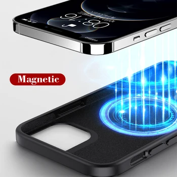 Algne Toetab Juhtmeta Laadimist Telefoni Case For iPhone 12ProMax 12Mini jaoks Magsafe Magnet Case For iPhone 12 Kaas