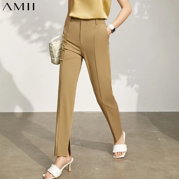 Amii Minimalism Suvel Naiste Püksid Ametlik Lady Tahke Sirge Ankel-pikkus Naiste Pükste Põhjuslik Naiste Ülikond Püksid 12130126