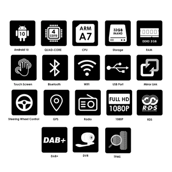 Android 10 2Din Auto Multimeedia mängija VW/Volkswagen/Golf/Polo/Tiguan/Passat/b7/b6/ISTE/leon/Skoda/Octavia-Raadio, GPS-Nav WIFI