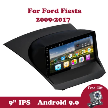 Android 9.0 autoraadio Ford Fiesta 2009 2010-2018 2019 IPS GPS Navigation Auto Stereo Video Canbus Toetada DVR SWC DVD