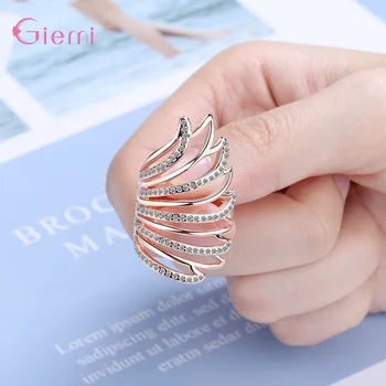 Angel Wing Reguleeritav Sõrmustes Naiste Sterling Hõbe 925 Tõeline Avamine Ring Ringi Uusim Mood Ehteid