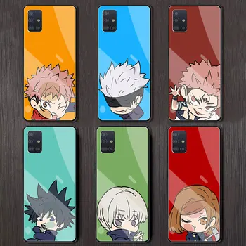 Anime jujutsu kaisen Telefon Case for Samsung Galaxy A51 A71 A50 A70 A21s A31 A10 A41 A20e A30 A11 A40 Karastatud Klaasist Kate