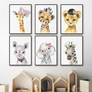 Armas Looma Pilt Kaasaegse Kodu Decor Põhjamaade Lõuendile Maali Seina Art Cartoon Plakatid ja Pildid Ühiselamu Kids Room Decor