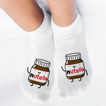 Armas Nutella Trükitud Sokid Unisex Naljakas Loomingulise Vabaaja Tüdruk Lühikesed Sokid Cartoon Harajuku Pehme Puuvillane Madal Pahkluu Sokid Naistele