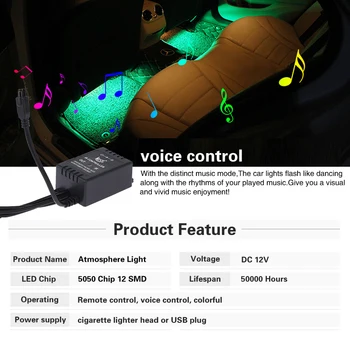 Auto LED RGB Valgus Salongi Atmosfäär Dekoratiivsed Suu Lamp volvo xc90 s60 s80 s40 v40 v50 v70 xc70 smart fortwo