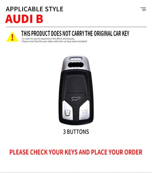 Auto Võti Juhul Katta Võtmehoidja Audi A4 uus A4L A5 A6L QT S5 S7 Q7 TTS Smart Remote key Omanik Protector
