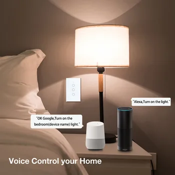AXUS WIFI touch lüliti Smart Elu Traadita seinavalgusti hääljuhtimine Lülitage Kaugjuhtimispult koos Alexa Google Home USA standard 1\ 2\3 gang