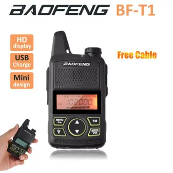 Baofeng BF-T1 Mini Baofeng T1 USB Lapsed Walkie Talkie Lapse HF Transiiver 400-470mhz Kaasaskantav 20 Kanalite 0,5 W-3W 3km-5km ONLENY
