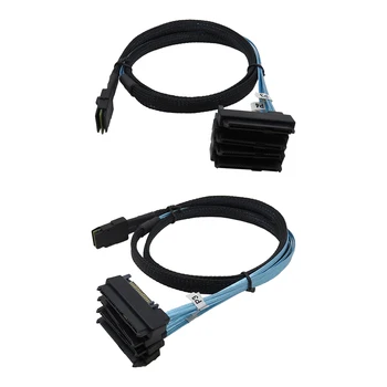 Breakout Cable kõvaketas Splitter Cable Mini SAS 36P SFF 8087 4 SAS 29P SFF-8482 koos 15P SATA Toite Pistik Kaabli