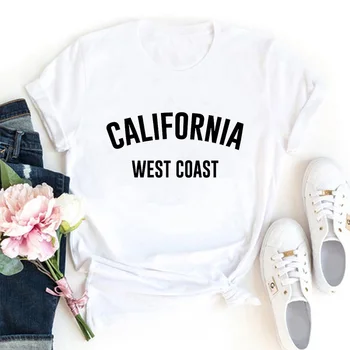 California West Coast Suvel T-Särk Naiste Vabaaja Harajuku Fashion T-särk O-kaeluse, Lühikeste Varrukate Uus Tee Särk