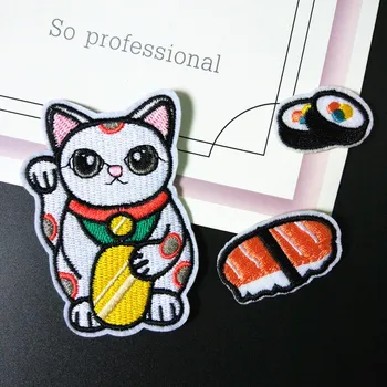 Custom Hulgimüügi Uus Arvuti Tikandid Plaaster Jaapani Stiilis Õnnelik Kass Lõhe Tikandid Sõle Riie Kleebis