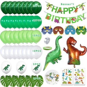 Dinosaurus Pool Õhupalli Ühekordsed Nõud Komplekt Sünnipäevaks Banner Dino Teema Sünnipäeva Teenetemärgi Lapsed Soosib Tarvikud
