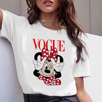 Disney Naiste T-särk Unisex Loominguline Streetwear T-Särk Hot Müük Y2K Moe Riided Mänguline Minnie Graafika Trükitud Tshirt