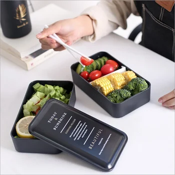 Double-Layer Lunch Box Kaasaskantav Bento box BPA-Vaba Toidu Mahuti Hoiustamise Lusikad Kupeed Lekkekindlad Microwavable