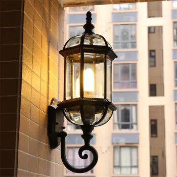 E27 Ameerika retro väljas seina lamp metall, klaas galerii lamp tööstus väljas hotel buitenlamp seina lamp aed lamp