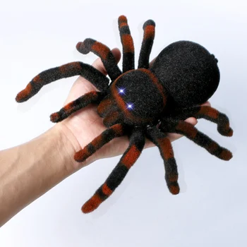Elektroonilise Lemmiklooma puldiga Simulatsiooni Spider Silmade Sära Must Spider Halloween RC Mänguasi Keeruline Jant Hirmutav Mänguasi Lastele Kingitus