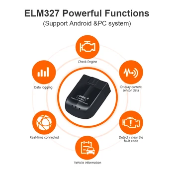 ELM327 V1.5 OBD2 Scanner WIFI Bluetooth 4.0 OBDII Diagnostika Vahend IOS, Android, Symbian PC Windows System Auto Süü Lugeja
