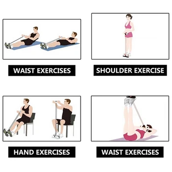 Fitness Gum 4 Toru Vastupanu Ansamblid Lateks Pedaali Exerciser Sit-up Tõmba Trossi Expander Elastne Lint, Jooga seadmed Pilatese Treening