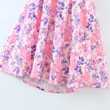 GCAROL Summer V Neck Floral Mini Dress Back Hollow Out Sexy Slim Pink Dress Puff Sleeve High Waist Sweet Dress