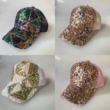 Glitter Baseball Cap Naiste ja Meeste Suvel Moe Visiirid Mütsid Poistele Tüdrukute Hip-Hop Vabaaja Snapback Müts Casquette Väljas Mütsid