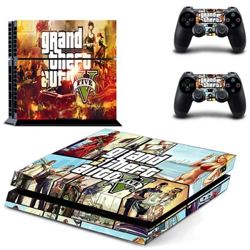 Grand Theft Auto V (GTA 5 PS4 Naha Kleebis Decal Sony PlayStation 4 Konsoolile ja 2 Kontrollerid PS4 Naha Kleebis Vinüül kleebised