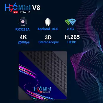 H96 Mini V8 RK3228A TV digiboksi TK TV Versioon Android 10.0 2G+16G/1G+8G 2.4 GWIFI 4K HD VP9 Video Dekodeerimine TV Box