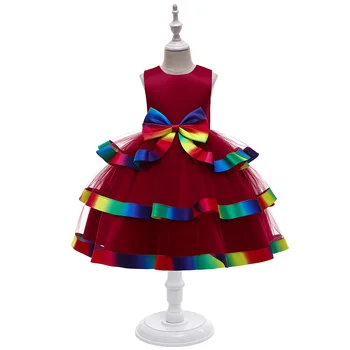 HETISO Valge Baby Girl Kleit Rainbow Kihiline Laste Riided Puuvillane Varrukateta Suvine kleit 5 6 8 10 Aastat
