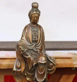 Hiina messing Goddess of mercy bodhisattva Buddha kuju käsitöö