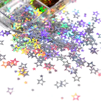 Holograafiline Glitter Õõnes Star Vaik Täitmise Peep Varba Kingad Paillette Ehteid Teha Epoksüvaik Hallituse Teenetemärgi Lima Nail Art Glitter