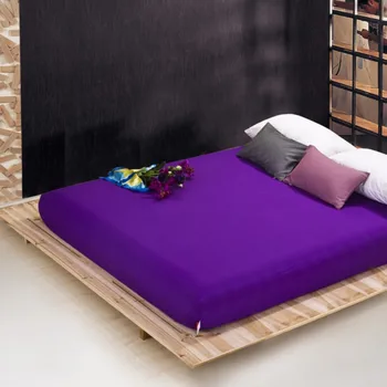 Hulgi-tahked värvi lehed paigaldatud voodi lehel elastne madratsi kate voodipesu bedspread polüester-puuvill single twin täielik kuninganna