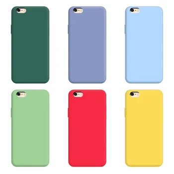 IPhone 6 6s Pluss Juhul Puhta Värvi Silikoonist Juhul Macaron Värvid Kommi toon Pehme TPU Lihtne Must Mantel Telefoni tagakaas