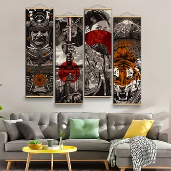 Jaapani Samurai Ukiyoe Plakat ja Trükib Leidke Värvimine Tiger Lõuend Seina Art elutuba, Magamistuba Teenetemärgi Leidke Plakat