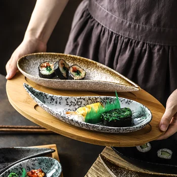 Jaapani suupiste sahtel loominguline lõigatud külm suupiste väike roog, keraamiline sushi plaat puu-plaat leibkonna lauanõud iga päev lauanõud