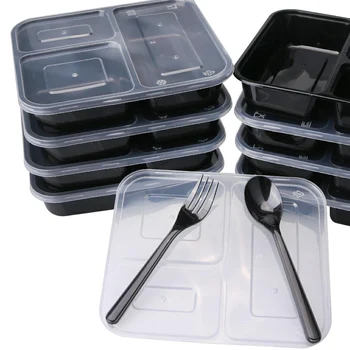 Jahu Säilitamine Toidu Prep Buffee Kasti, Plast Ühekordsed Lunch Box 3 Sahtli Korduvkasutatavad Microwavable Konteinerid, Kastid Kodus