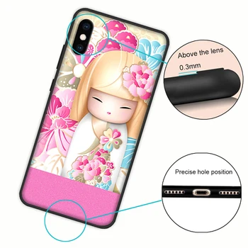 Japanese Kokeshi Doll Soft Cover Case for iPhone 12 11 Pro X XS XR Max
