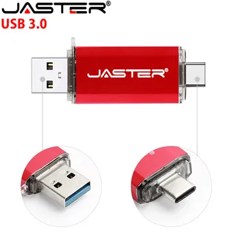 JASTER USB 3.0 OTG & type-c usb mälupulgad 16GB 32GB 64GB 128GB pendrives dual pen drive jaoks android süsteemi 10tk tunda logo