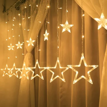 Jõulud Haldjas Tuled LED Star Vanik String Tuled Xmas Aknas Tuba Siseruumides Väljas Kaunistamiseks Pulmapidu Valguse Lamp